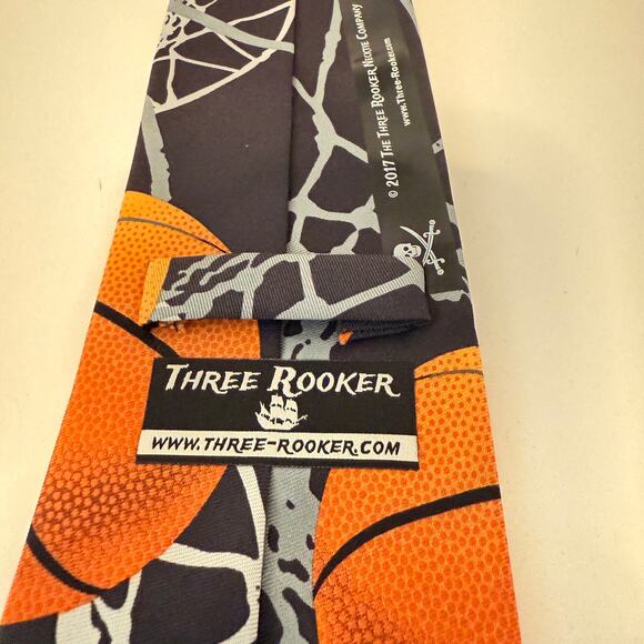 Three Rooker Basketball Zone Necktie Basketball Sports Fan Gift Licensed Signed - Picture 3 of 7